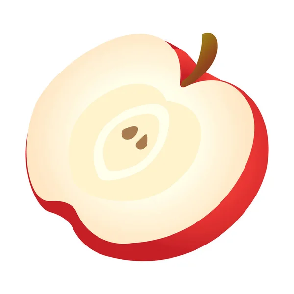 Eğimli Renk Kırmızı Elma Meyvesi — Stok Vektör
