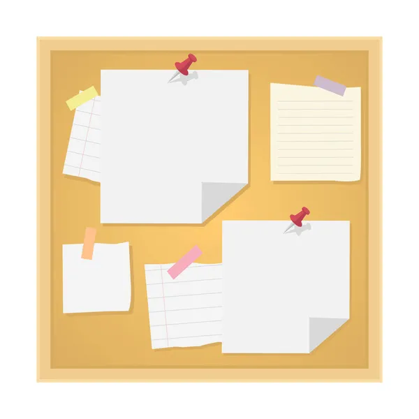 Bulletin Board Memo Note Paper — Stockvector