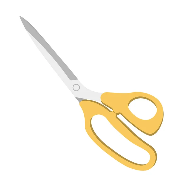 Stationery Yellow Scissors Cartoon Vector Isolated Object — Stock Vector