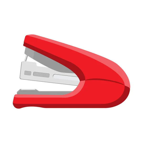 Stationery Red Stapler Cartoon Vector Isolated Object — Stock Vector