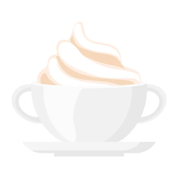 Bir Fincan Kremalı Kahve — Stok Vektör