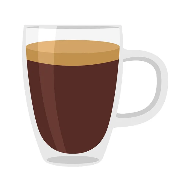 Transparant Glazen Koffiekopje — Stockvector