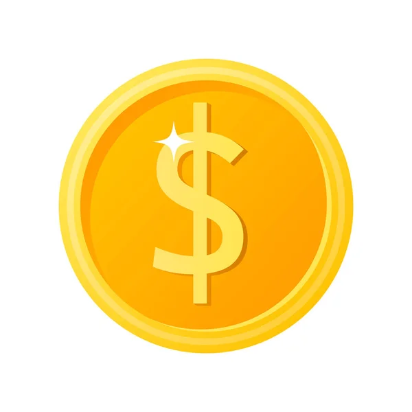 Golden Money Coin Cartoon Vector Illustration Isolated Object — Image vectorielle