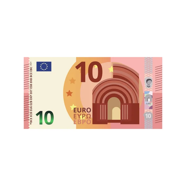 Euro Money Banknote Cartoon Vector Illustration Isolated Object — 图库矢量图片