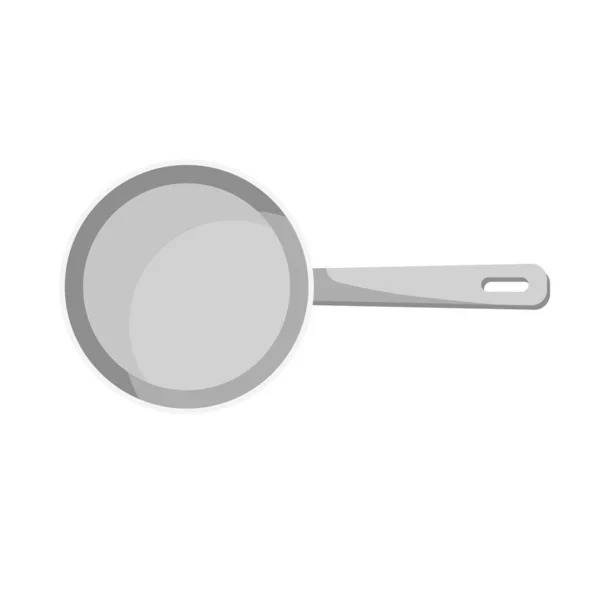 Kitchenware Stainless Steel Cooking Pan Cartoon Vector Illustration 고립된 — 스톡 벡터