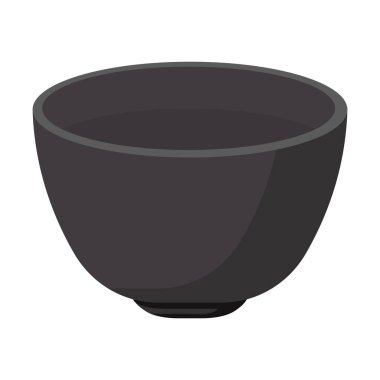 Asya tarzı boş çay fincanı çizgi film vektör çizimi izole nesne 