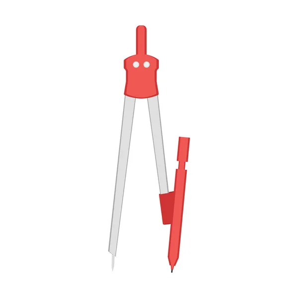 Brevpapper Penna Kompass Tecknad Vektor Illustration Isolerat Objekt — Stock vektor