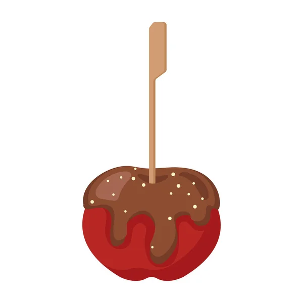 Coklat Penutup Tertutup Apple Gambar Vektor Kartun Objek Terisolasi - Stok Vektor