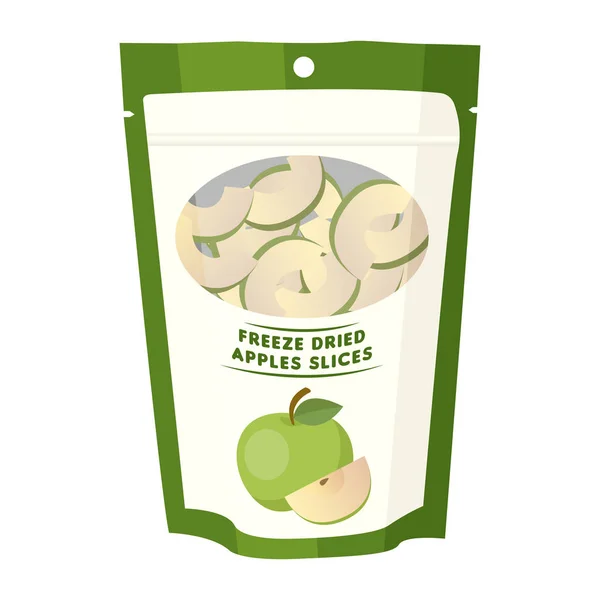 Freeze Dried Apple Slice Package Cartoon Vector Illustration Isolated Object — Stock Vector