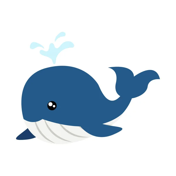 Whale Cartoon Vector Illustration Isolated Object — Stock Vector