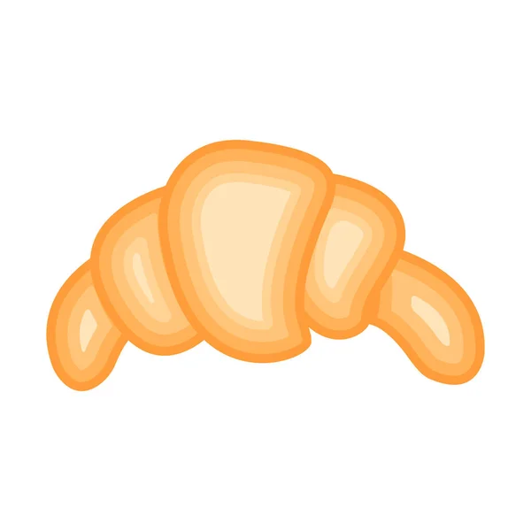 Comida Pan Croissant Dibujo Animado Vector Ilustración Aislado Objeto — Vector de stock