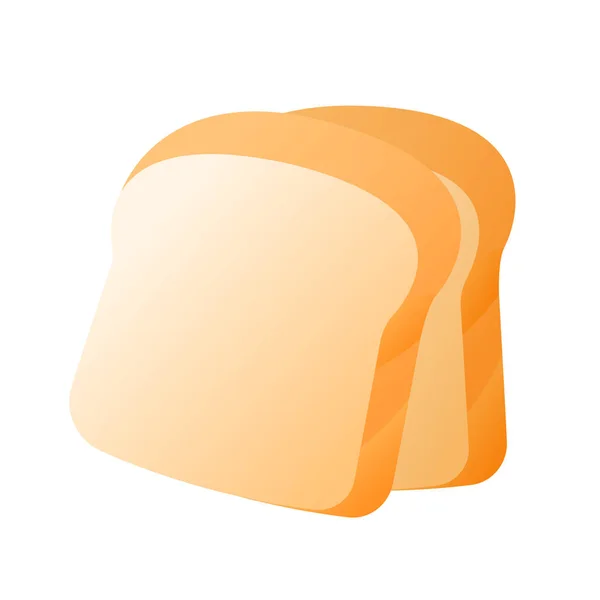 Пищевые Хлеба Тост Ломтик Мультяшный Вектор Иллюстрация Изолированный Объект — стоковый вектор