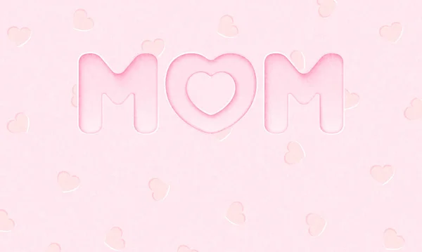 Happy Mother Day Pink Relief Love Heart Bokeh Background — Stock Photo, Image