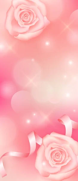 Roze Roos Bloem Met Bokeh Glans Achtergrond Banner — Stockfoto