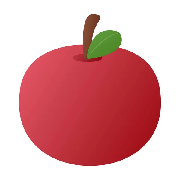 Dessin Animé Gradient Fruits Rouges Pomme Vecteur Élément Isolé — Image vectorielle