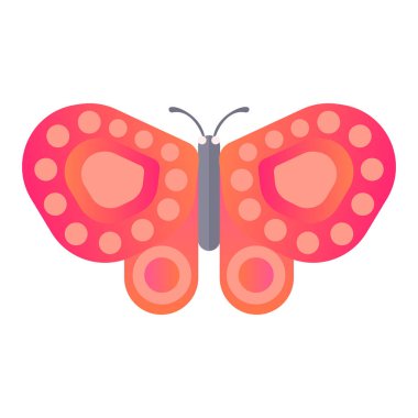 Çizgi film böceği pembe kelebek vektörü nesneyi izole etti