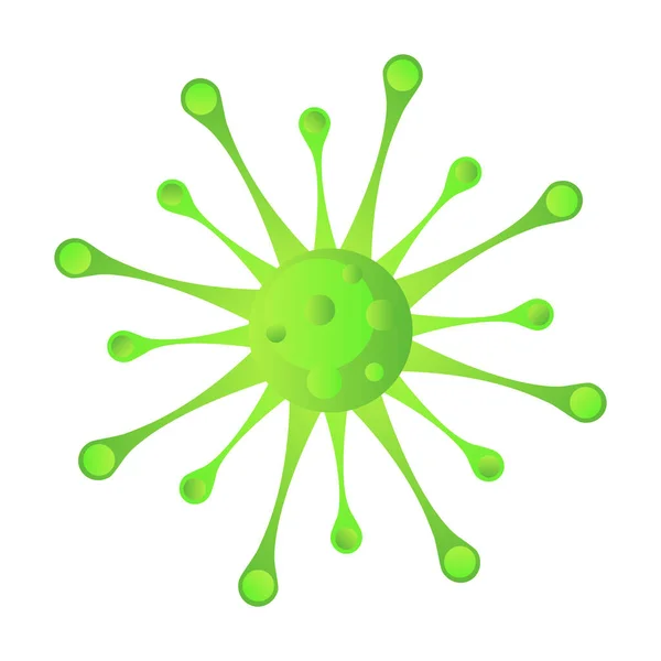Dibujos Animados Virus Verde Vector Aislado Objeto Ilustración — Vector de stock