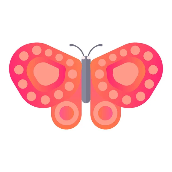 Dibujos Animados Insecto Mariposa Rosa Vector Objeto Aislado Ilustración — Vector de stock