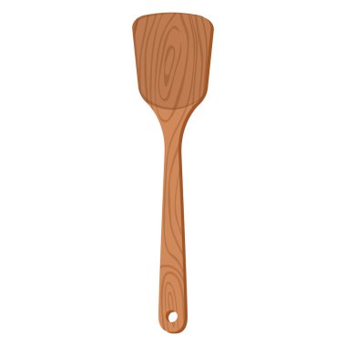 Karikatür doğa ahşap mutfak gereçleri ahşap desenli çatal bıçak spatulası.