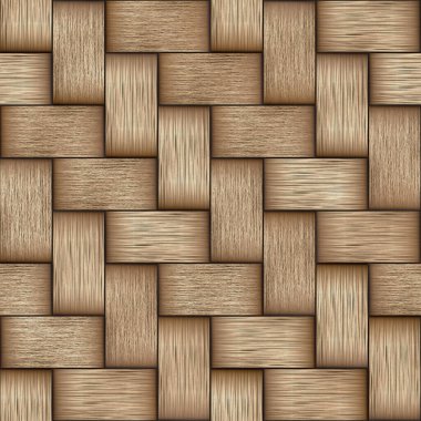 3D Realistic woven bamboo herringbone rendered texture seamless background image