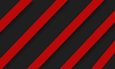 Kırmızı şeritli, kurdeleli siyah soyut bir zemin. Model, şablon. resimleme