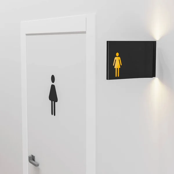 Mulheres Banheiro Porta Sinal Mulheres Render — Fotografia de Stock