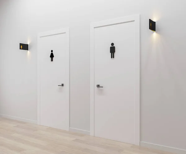 Πόρτες Τουαλέτας Γυναικών Και Ανδρών Πόρτα Τουαλέτας Πόρτα Καθιστούν — Φωτογραφία Αρχείου