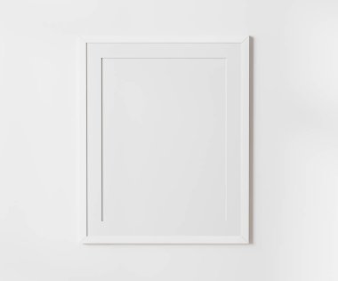Beyaz boş çerçeve, beyaz duvar maketi, 4: 5 oranında - 40x50 cm, 16 x 20 inç, poster çerçeve modeli, 3d oluşturma