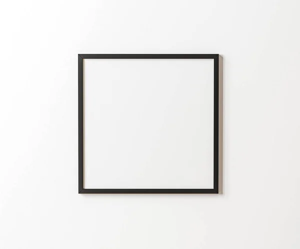 白色墙壁上的黑色空正方形框架模型 1配比 白色图片框架模型 3D渲染 — 图库照片