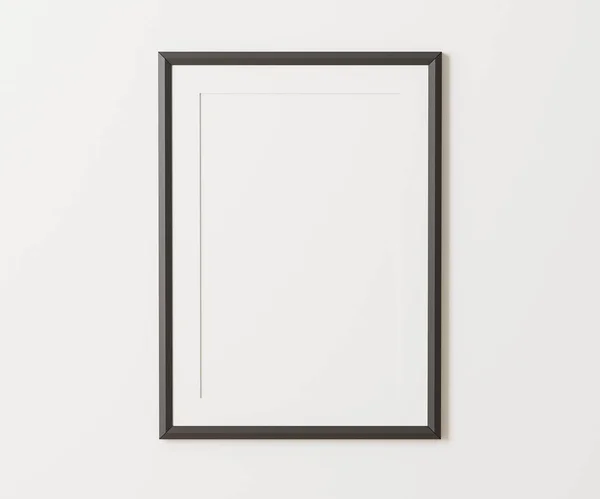 Black Portrait Frame Mat Mockup White Wall Ratio 30X40 18X24 — Stockfoto