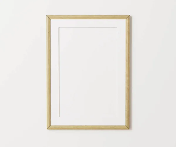 Wooden Portrait Frame Mat Mockup White Wall Ratio 30X40 18X24 — Stock Photo, Image