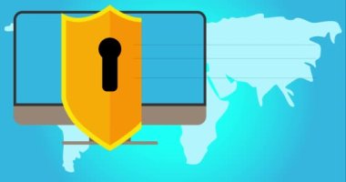 Computer Security Day. 4k animated Decorative Greeting holiday, retro phrase for motion poster, banner.