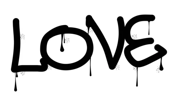 Love Colored Graffiti Tag Abstract Modern Street Art Decoration Performed — Stock Vector