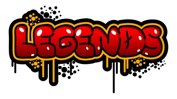 Legends Colored Graffiti Tag Abstract Modern Street Art Decoration Performed — Vector de stock