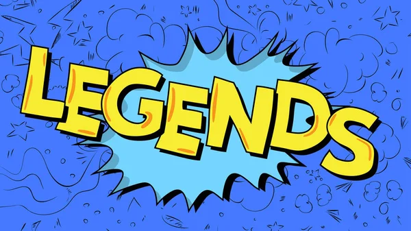Legends Word Written Children Font Cartoon Style — Vector de stock