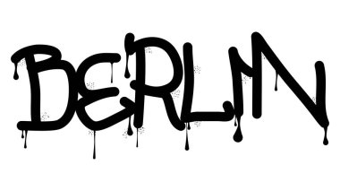 Berlin. Renkli grafiti etiketi. Soyut modern sokak sanatı dekorasyonu kentsel resim tarzında gerçekleştirildi.