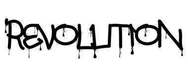 Devrim. Renkli grafiti etiketi. Soyut modern sokak sanatı dekorasyonu kentsel resim tarzında gerçekleştirildi.
