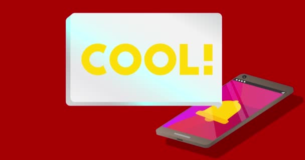 Cool Text Notification Bubble Portable Information Device Screen Mobile App — Vídeo de Stock