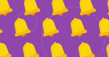 Ringing bell animation. Active notification, service and help concept. Flat Design. 4K Resolution cartoon.