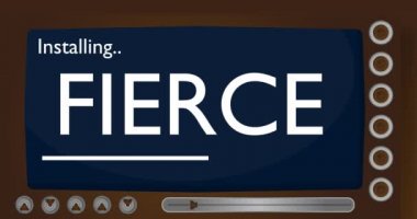 Vahşi sözcüğüyle çizgi film bilgisayarı. Bir ekran kurulum penceresini gösteren video iletisi.