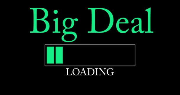 Big Deal Text Loading Downloading Uploading Bar Indicator Download Upload — Video Stock