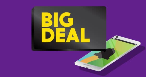 Notificação Por Telefone Com Texto Big Deal — Vídeo de Stock