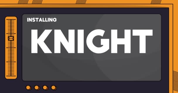 Installing Knight Text Cartoon Screen — Vídeo de stock