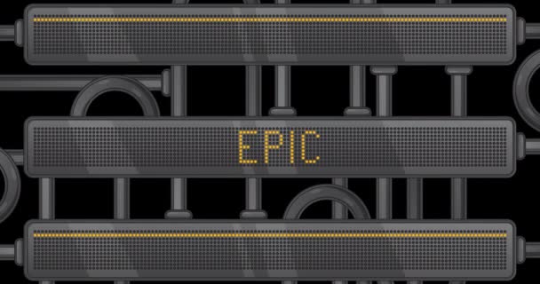 Epic Text Digital Led Panel Announcement Message Light Equipment — Vídeos de Stock