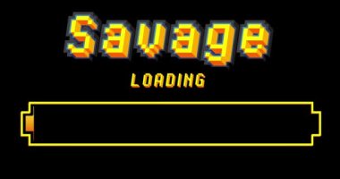 Çubuk Göstergesi Yükleme, İndirme ve Yükleme ile Savage metni. Bilgisayar ekranına yükle, yükle.