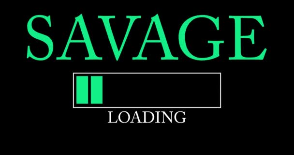 Savage Text Loading Downloading Uploading Bar Indicator Download Upload Computer — Vídeos de Stock