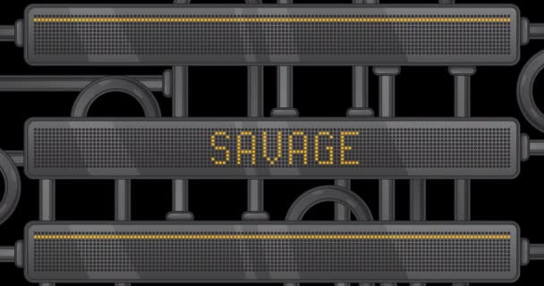 Savage Text Digital Ledd Panel Meddelande Med Ljusutrustning — Stockvideo