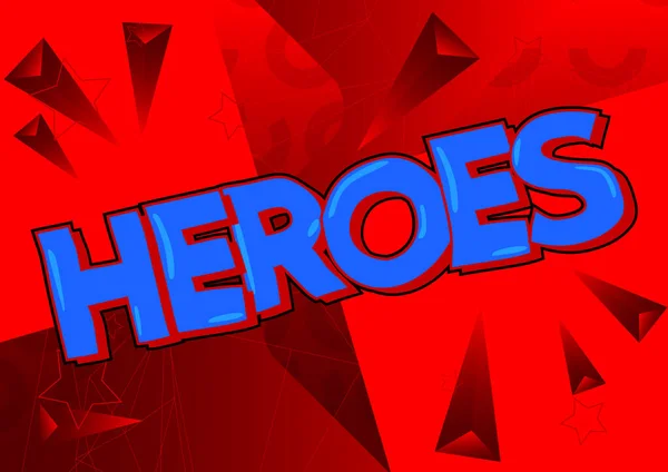 Heroes Word Written Children Font Cartoon Style — Vector de stock