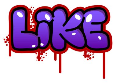 Gibi. Graffiti etiketi. Soyut modern sokak sanatı dekorasyonu kentsel resim tarzında gerçekleştirildi.