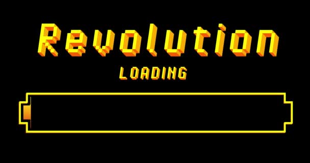 Revolution Text Loading Downloading Uploading Bar Indicator Download Upload Computer — Vídeos de Stock